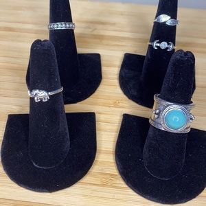 Stackable Silver Rings-Set of 5 Vintage Bohemian